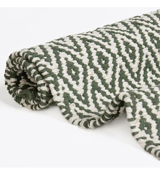 Tapis de bain - LOSANGE - Bath Bazaar - Blanc et vert