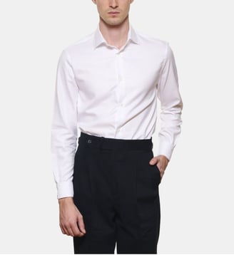 Chemise blanche en large twill coupe droite - Atelier Privé - Blanc