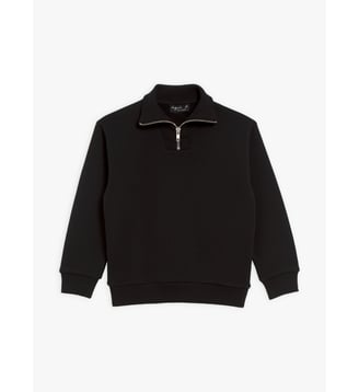 sweat Zip noir en molleton - Agnès b. - Noir