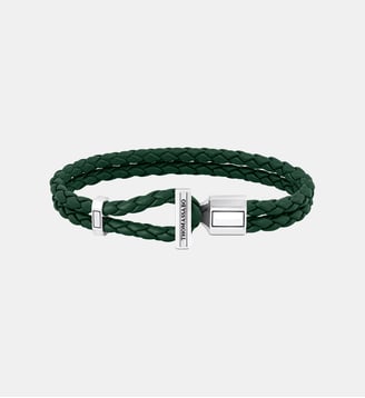 Bracelet double vert et argent en cuir - Thomas Sabo - Vert