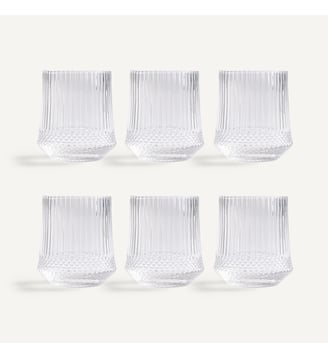 Lot de 6 verres à eau, en verre ciselé AM.PM