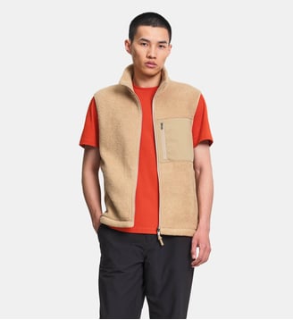 Gilet sherpa recyclé col montant zippé T-KIT - Aigle - Camel