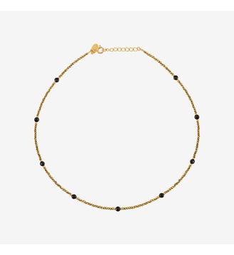 Collier indie amante hematite gold/onyx Caroline Najman