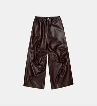 Pantalon wide leg effet enduit - MM6 Maison Margiela - Brun