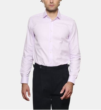Chemise parme en panama coupe cintrée Atelier Privé