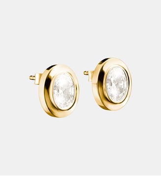 Clous d’oreilles zirconiums ovales - Thomas Sabo - Jaune doré et blanc