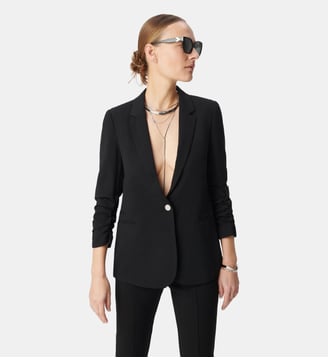 Veste tailleur en crêpe - Ikks - Noir