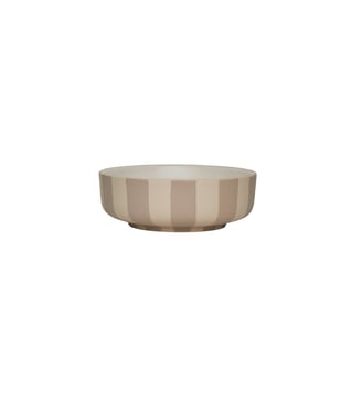 Bol en grès à rayures - OYOY - Beige