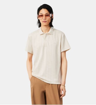 Polo jacquard monogramme classic fit - Lacoste - Beige