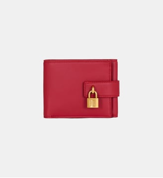 Portefeuille Pulse Trifold en cuir lisse - Balmain - Rouge