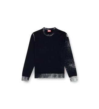 Pull en coton avec imprimé inversé - Diesel - Noir