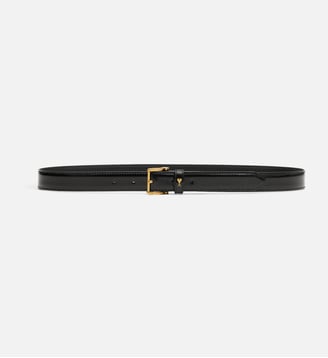 Ceinture Paris Paris 25 Mm En Cuir Glacé unisexe - AMI Paris - Noir et laiton vibre