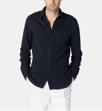 Chemise Desmond marine coupe droite - Atelier Privé - Bleu marine
