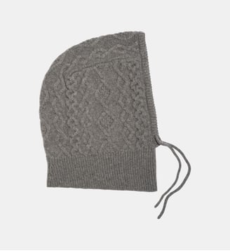 Cagoule cachemire femme maille torsadée - Bompard - Gris foncé