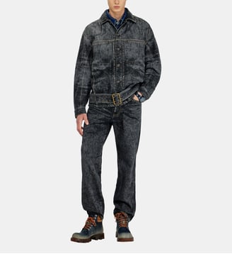 Veste en jean inspirée des motards - Diesel - Gris foncé