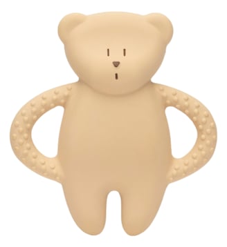 Ourson dentition caoutchouc naturel - Moonie - Écru
