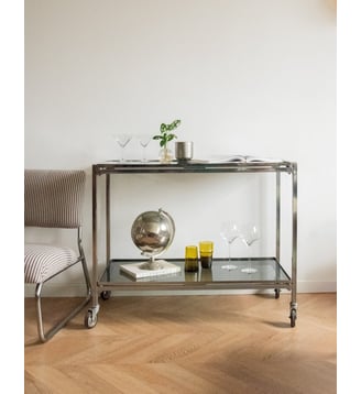 Desserte en verre et métal Anouk N°261- Produit chiné - Debongout - Transparent