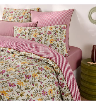 Housse de couette en coton lavé, imprimé floral - La Redoute Interieurs - Imprimé fleurs