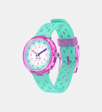Montre Bubbly hours Blanc, Vert menthe FCNP003 - Flik Flak - Rose