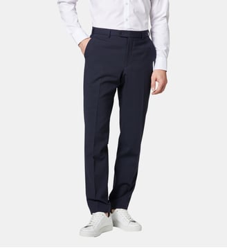 Pantalon de costume en laine mélangée regular Per-V - Digel - Bleu foncé