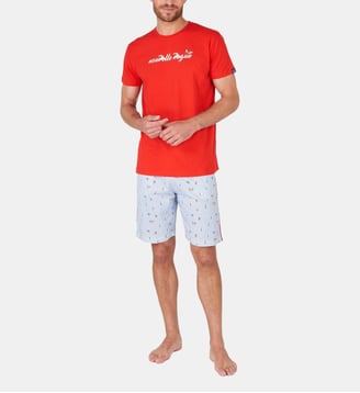 Pyjashort en jersey de coton léger - Nouvelle Vague - Arthur - Bleu