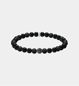 Bracelets beads en obsidienne - Thomas Sabo - Argent