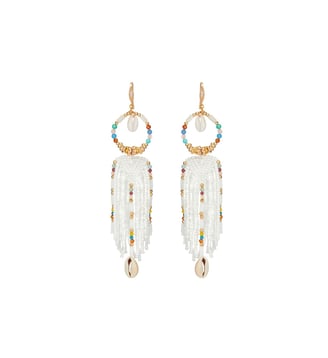 Boucles d'oreilles pendantes Koukaracha - Hipanema - Crème