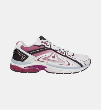 Sneakers running avec mesh dégradé et cuir Roadtrack - Le Coq Sportif - Cannoli cream et maroon