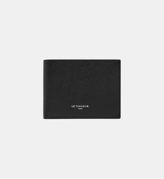 Portefeuille zippé horizontal Lucien en cuir grainé - Le Tanneur - Noir