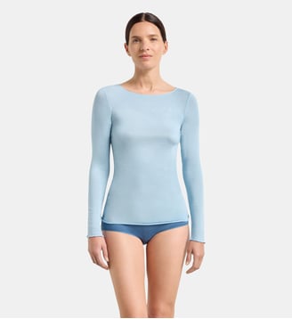 T-shirt col bateau Thermal - Dim - Bleu clair