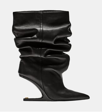 Bottines « No Wedge » en cuir lisse - Balmain - Noir