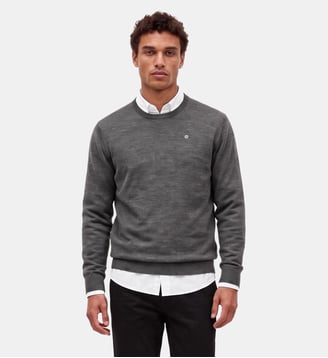 Pull Mao essentiel col rond - Serge Blanco - Gris chine