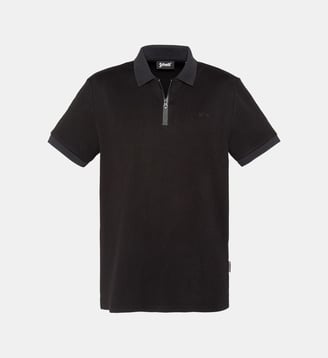 Polo maille effet gaufré - Schott - Noir