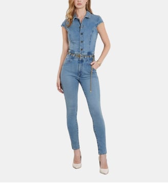 Combinaison jean coupe skinny - Guess - Bleu