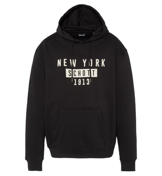 Sweatshirt à capuche NEW YORK - Schott - Noir