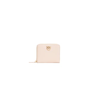 Portefeuille carré à contour zippé en cuir - Pinko - Gold