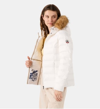 Doudoune cintrée à capuche Luxe grand froid matelassée déperlante
 - Jott - Blanc