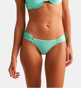 Bas de bikini moyenne Turquoise - Robin Collection - Bleu et blanc