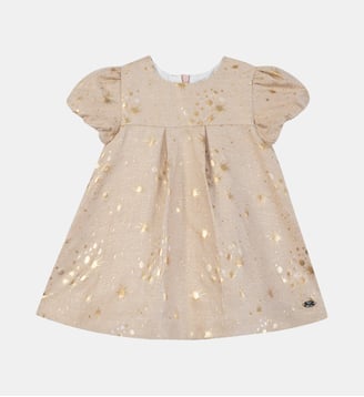 Robe - Rosée coton motifs dorés - Tartine Et Chocolat - Rose pâle