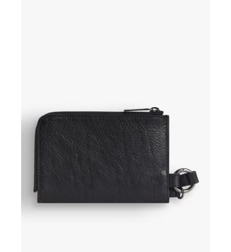 Porte passeport Scott en cuir noir - Agnès b. - Noir