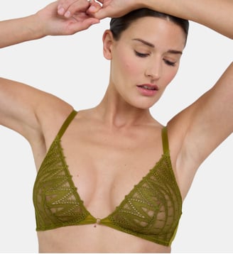 Soutien-gorge triangle sans armatures Dreamcatcher vert - Maison Lejaby - Multicolore