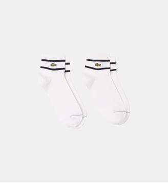 Lot de 2 paires de chaussettes rayées - Lacoste - Blanc