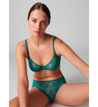 Soutien-gorge corbeille avec armatures broderie française - Simone Pérèle - Vert