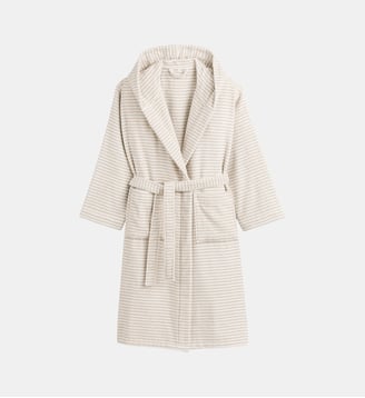 Peignoir capuche éponge bouclette 400 g/m² - La Redoute Interieurs - Beige ficelle