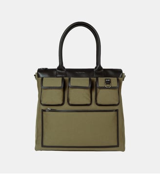 Sac cabas canvas et cuir - The Kooples - Kaki