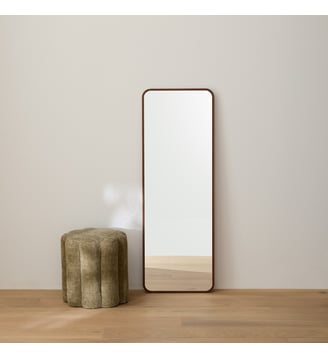 Miroir rectangulaire, en plaqué noyer, 42 x 120 cm - La Redoute Interieurs - Teinté coloris noyer