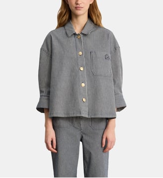 Surchemise en denim à rayures - MOHANA - Pablo - Marine