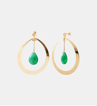 Boucles d'oreilles créoles solange nacre blanche - Caroline Najman - Vert