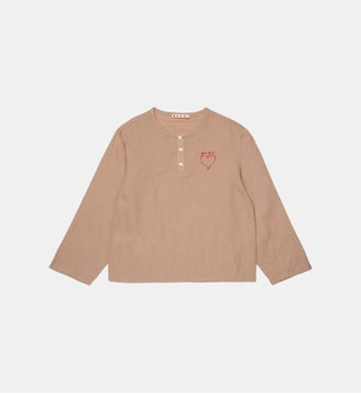 Chemise manches longues avec broderie en forme de cœur - Marni - Brun