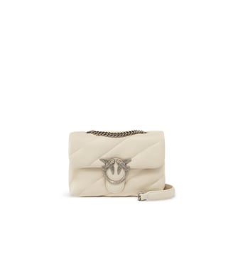 Petit sac bandoulière love bag puff maxi quilt - Pinko - Blanc et argent